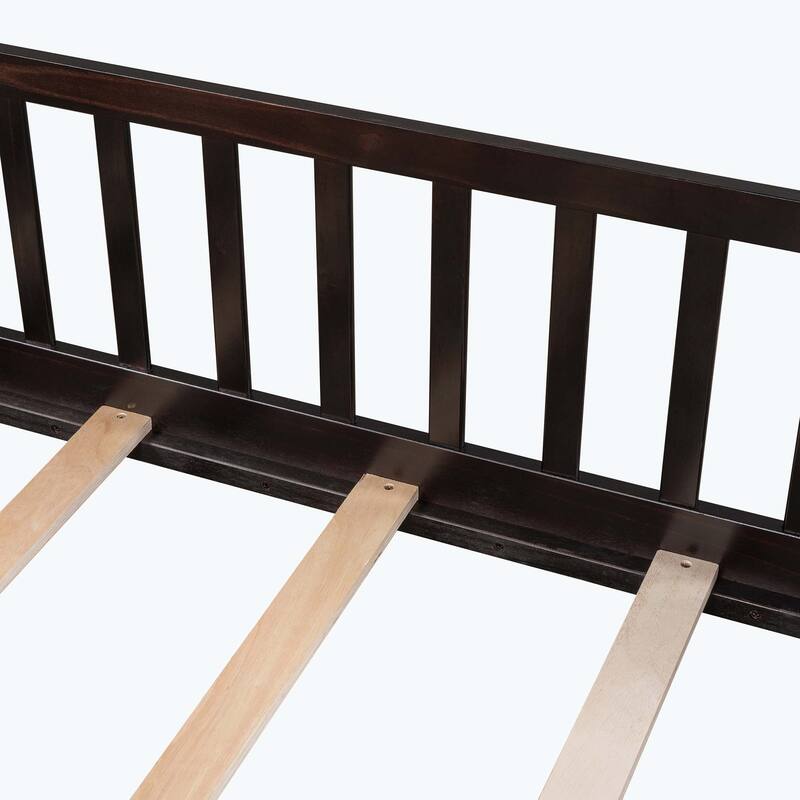 Durable Floor Platform Bed with Fence