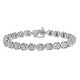 preview thumbnail 1 of 5, .925 Sterling Silver 1/10ct TDW Miracle-Set Round-Cut Diamond "X" Link Tennis Bracelet - 7.25 Inch (I-J color, I2-I3 clarity)