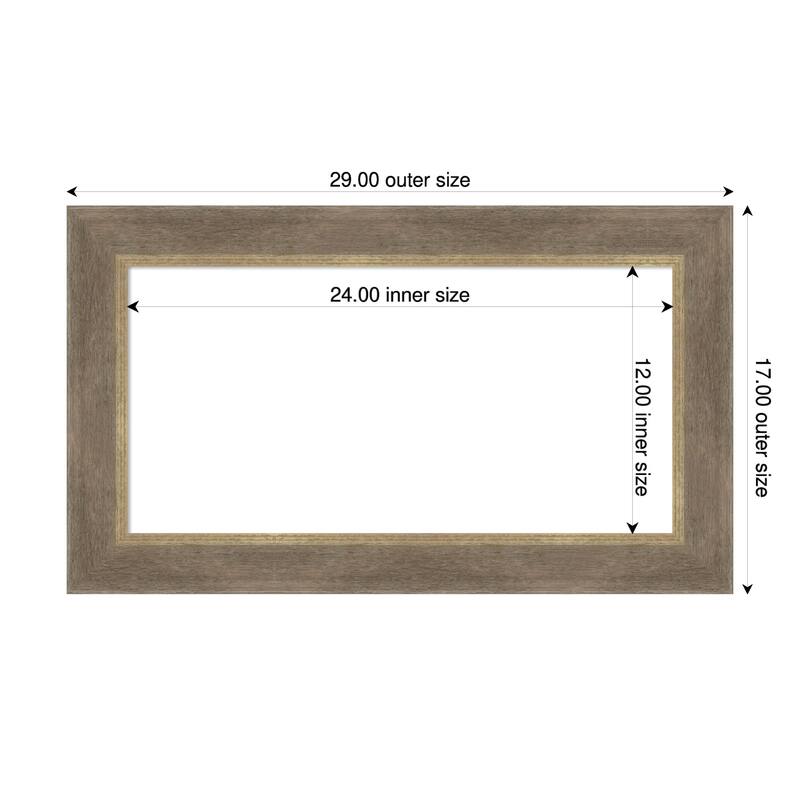 Driftwood Tan Framed Dry Erase Magnetic Board - 29 x 17 in