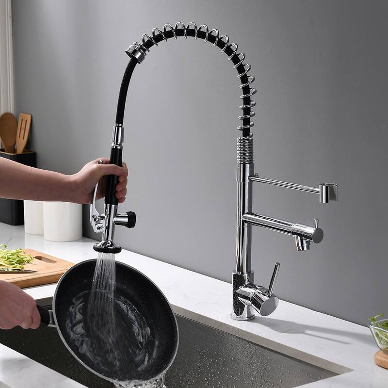 Pull Down Single Handle Kitchen Sink Faucet