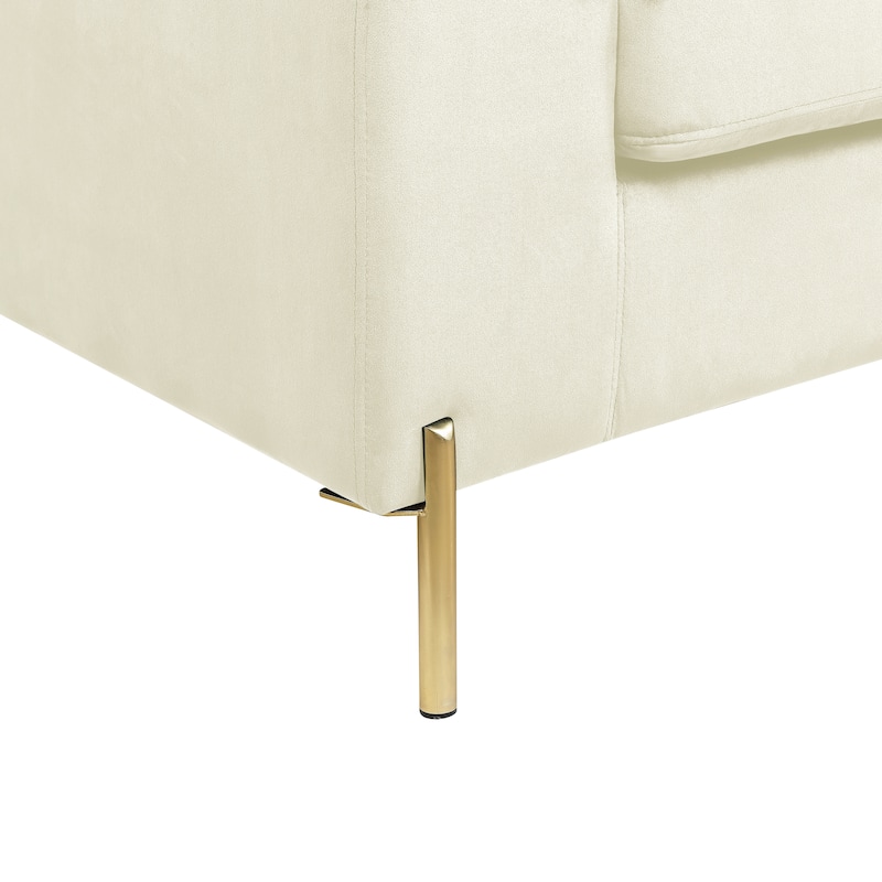 Velvet Sectional Sofa with Chaise