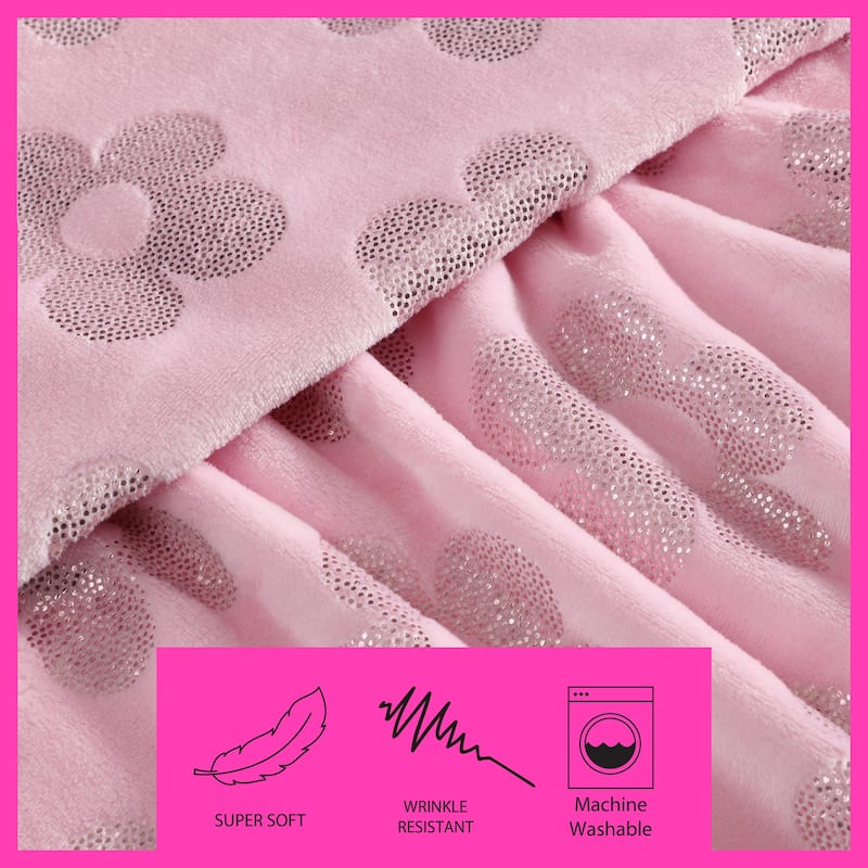 Betsey Johnson Printed Ultra Soft Plush Fleece Throw Blanket