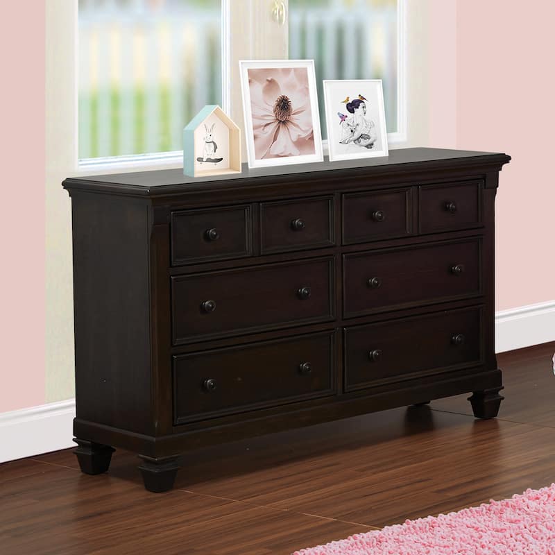 Wood Dresser with 6 Drawer for Bedroom