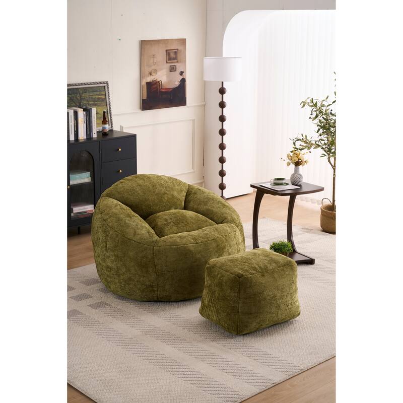 Foam Bean Bag Chairs for Adults/Teens with Filling,Bean Bag Lazy Sofa with Ultra Soft Chenille Cover, Bean Bag,Indoor & Outdoor