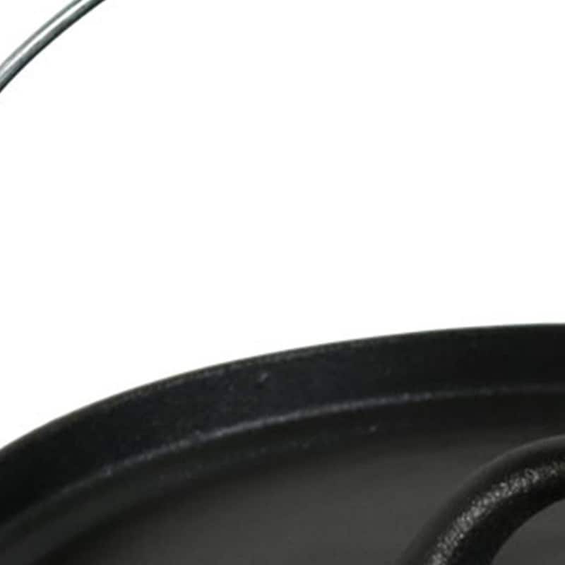 HomeRoots 12" Black Cast Iron Dutch Oven Stock Pot - 12.25 in. x 6.00 in. x 12.25 in.
