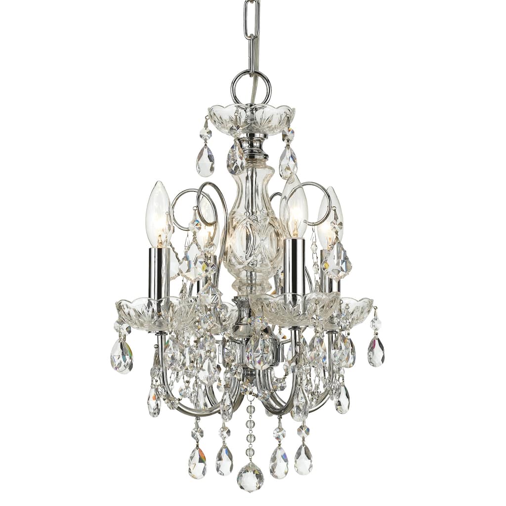 Imperial 4 Light Clear Crystal Chrome Mini Chandelier - 12'' W x 18'' H