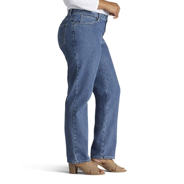 LEE Womens Plus-Size Relaxed Fit All Cotton Straight Leg Jean
