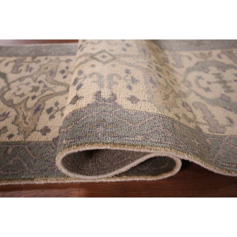 Earth Tone Oushak Oriental Runner Rug Handmade Wool Carpet - 2'7"x 7'11"