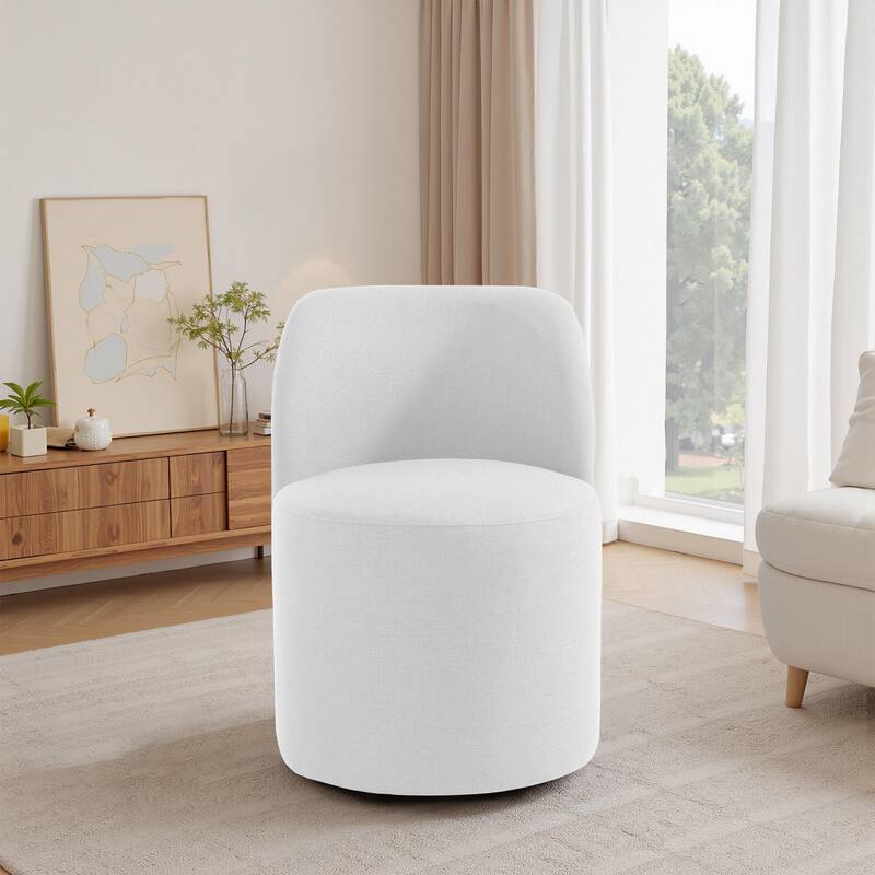 Modern Linen Upholstery Dining Chair Barrel Chair