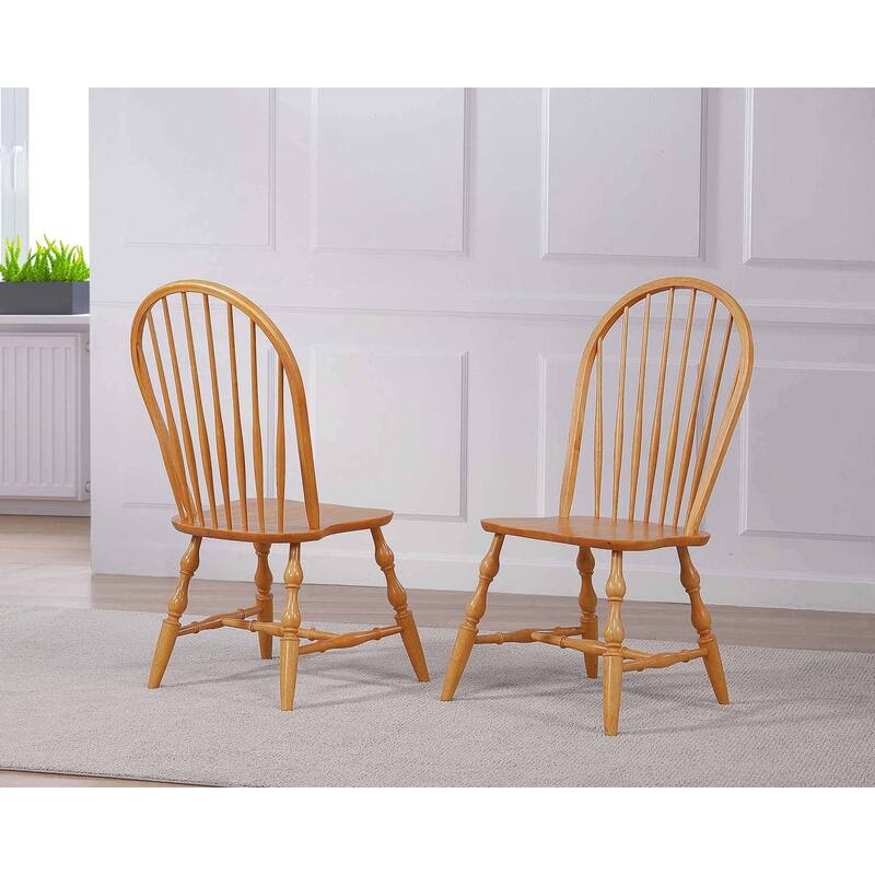 Distressed Wooden Side Chairs - 41 " - Light Brown - Set of 2