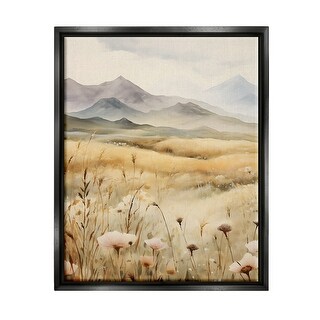 Stupell Soft Mountainside Meadow Framed Floater Canvas Wall Art Design ...