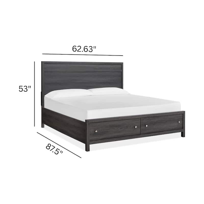 Magnussen Home Merrifield Raisin Black Panel Storage Bed