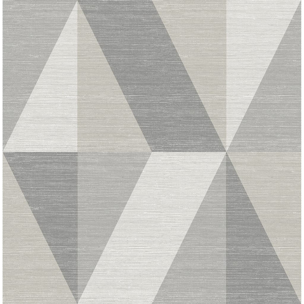 A-Street Prints Winslow Stone Geometric Faux Grasscloth Wallpaper