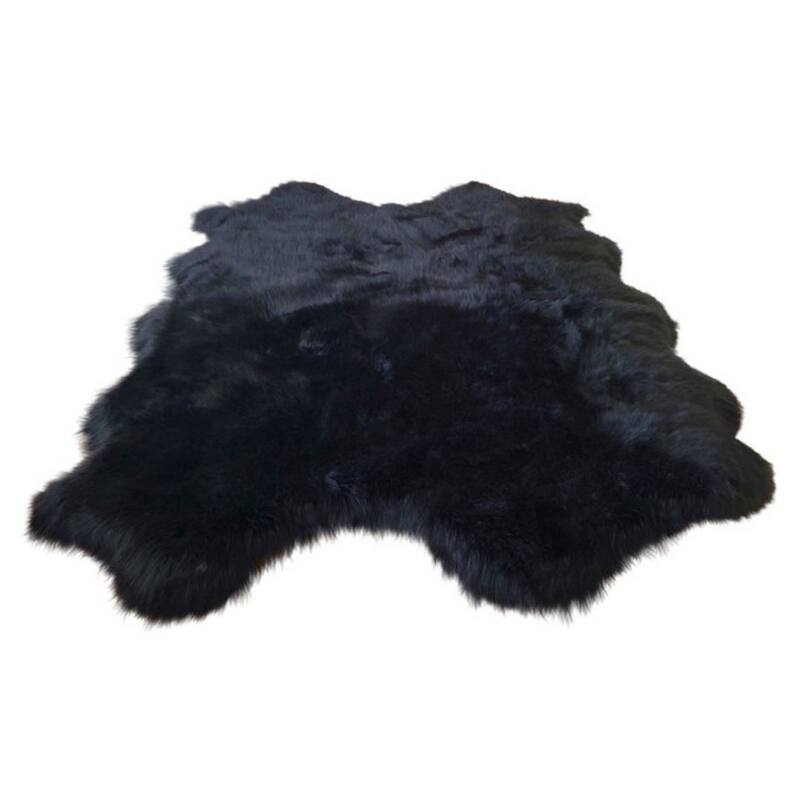 Dynasty Natural 4-Pelt Luxury Long Wool Sheepskin Shag Rug - 3'6" x 5'6"