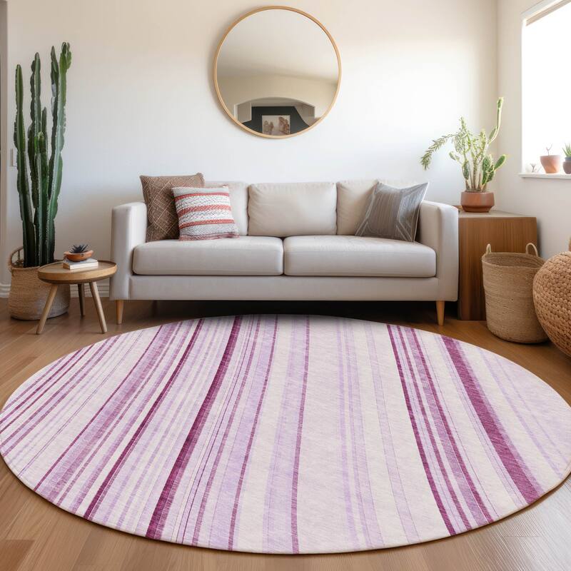 Premium Washable Super Soft Modern Flow Mayfield Rug - Lavender - 8' x 8'
