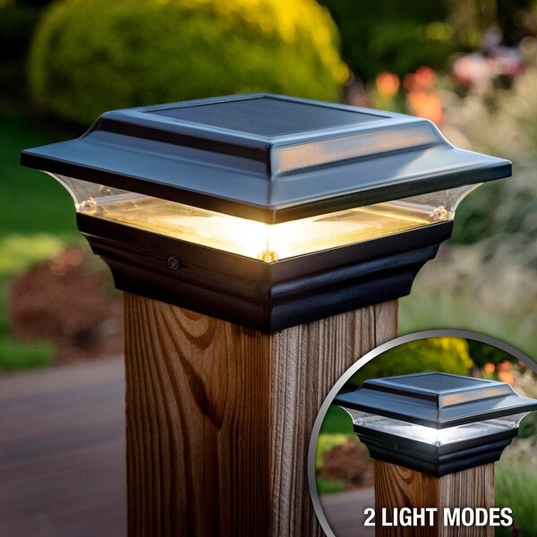 Classy Caps 4x4 Black Aluminum Imperial Solar Post Cap SL211B 2 Pack
