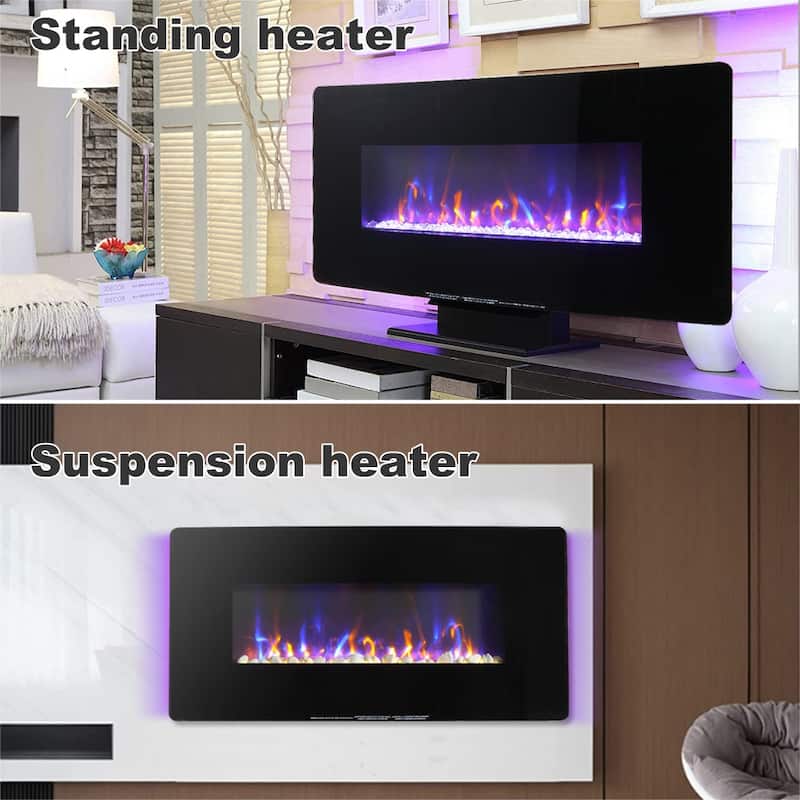 36 In. Freestanding or Wall Mounted Electric Fireplace