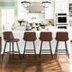 preview thumbnail 15 of 43, LUE BONA Faux Leather Bar Stools Counter Height Stools with Backs and Metal Legs (Set of 4)