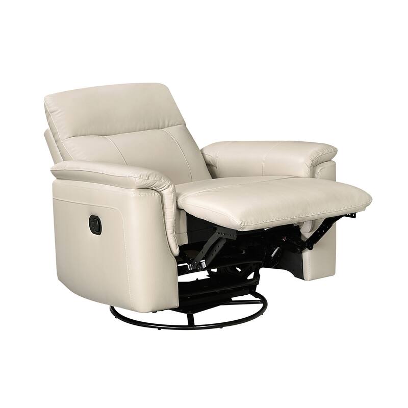 Koa 35" Leather Swivel Glider Reclining Chair - Gentle Gliding Motion