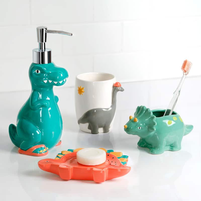 Dinosaur Toothbrush Holder - Multi - 2.76" x 5.91" x 3.35"