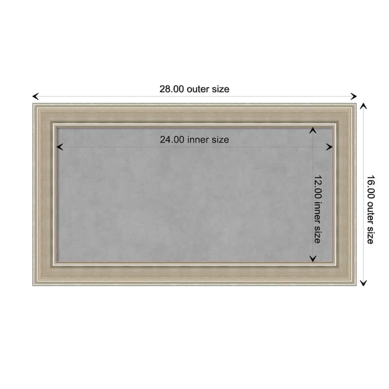 Amanti Art Mezzo Silver Framed Magnetic Board - Board Size 24x12