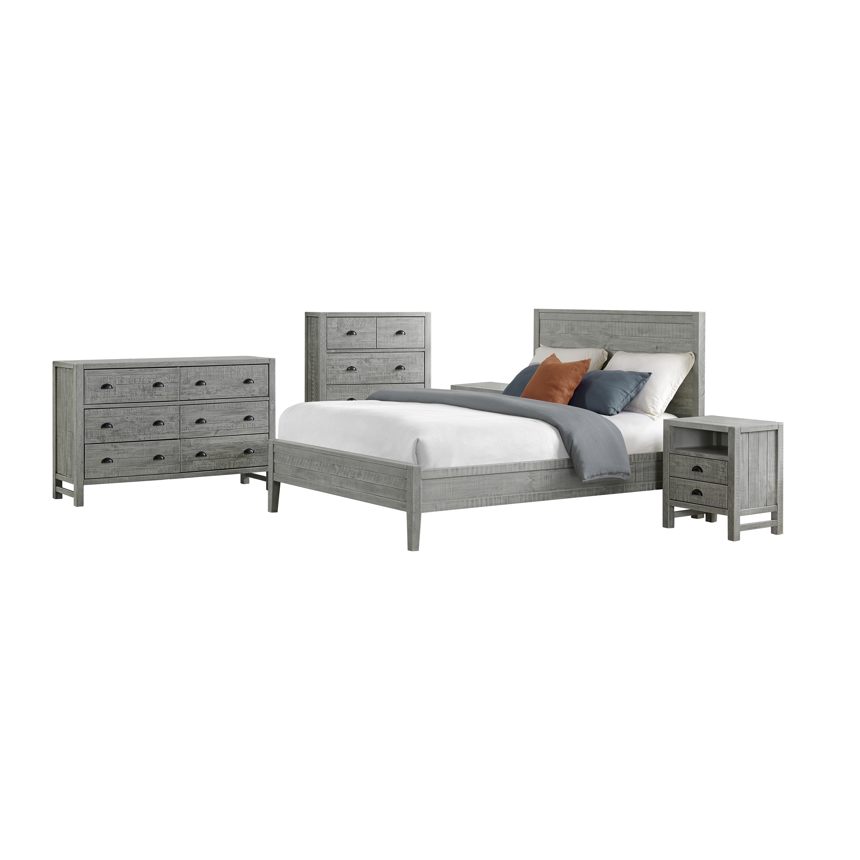 Park Slope 7 Pc Gray Queen Bedroom Set With Dresser, Mirror, Nightstand, 3  Pc Queen Panel Bed - Rooms To Go