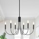 preview thumbnail 49 of 69, 6-Light Modern Candlestick Hanging Linear Chandelier Lighting Island Chandelier for Kitchen Island Black
