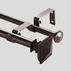 preview thumbnail 2 of 28, Modern Square Urn Adjustable Drapery Double Curtain Rod 28"-48" - Oil Rubbed Bronze