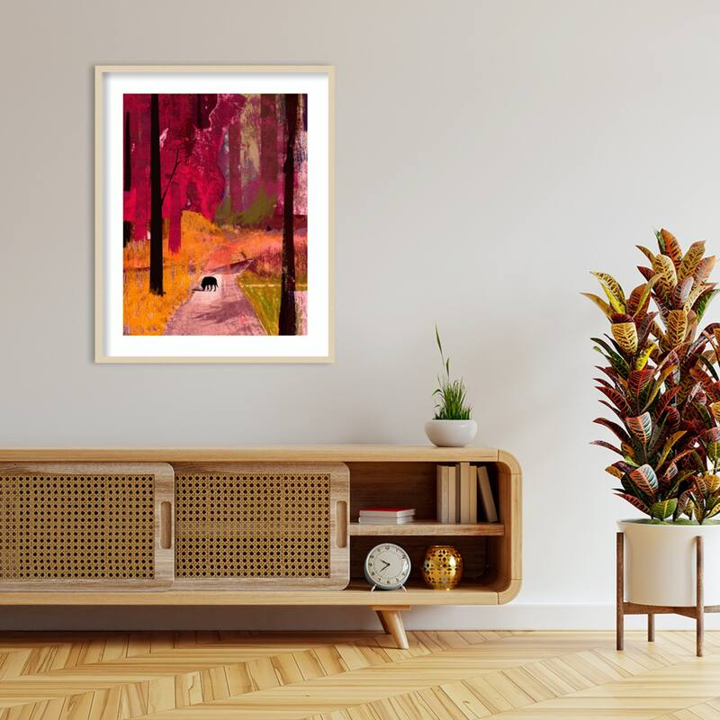 Black Dog by David Mcconochie Wood Framed Wall Art Print