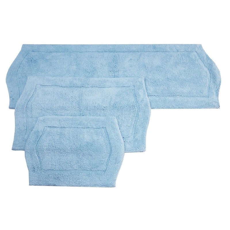 Home Weavers Waterford Collection Absorbent Cotton 3 Piece Set Machine Washable Bath Rug