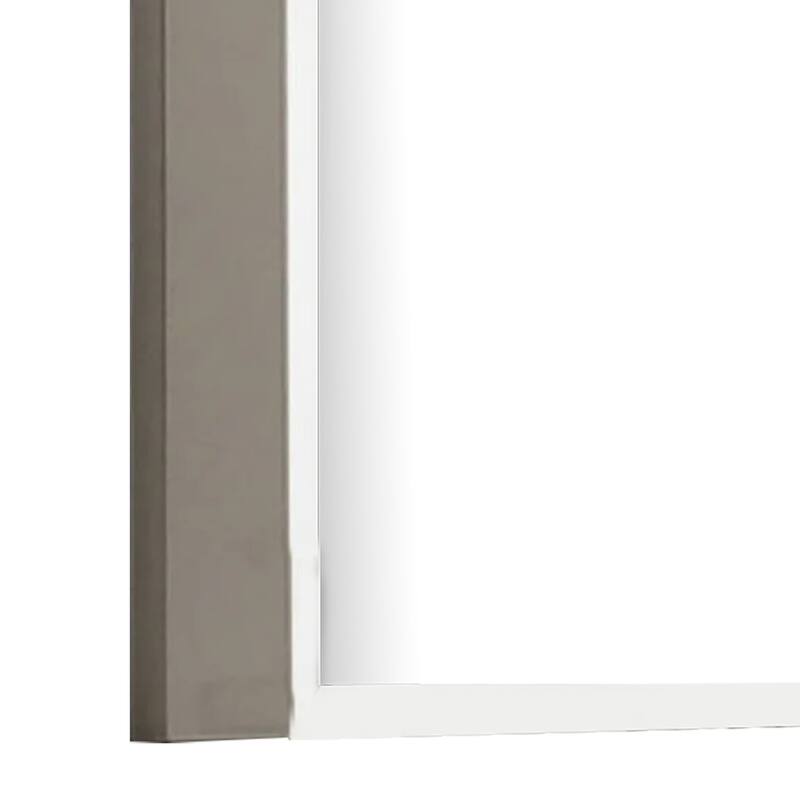 Suni Dresser Mirror, 40 Inch, Sleek Light Taupe Wood, Frameless Design - Light Taupe