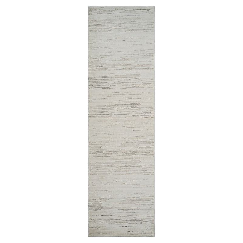 Bino Distressed Geometric Modern Stain Resistant Woven Area Rug By HomeRoots - 2' X 8'