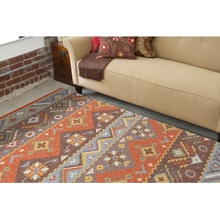 Hand-tufted Plumas Transitional Aztec Wool Area Rug