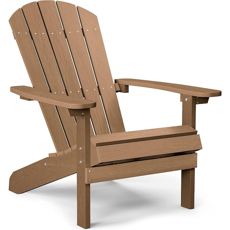 WINSOON All Weather HIPS Outdoor Plastic Adirondack Chairs - Teak