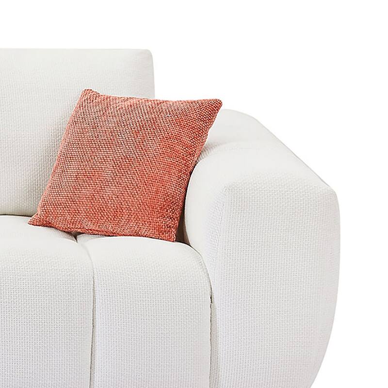 Modern Polyester Upholstered Reversible L-Shaped 3-Seater Sectional Sofa