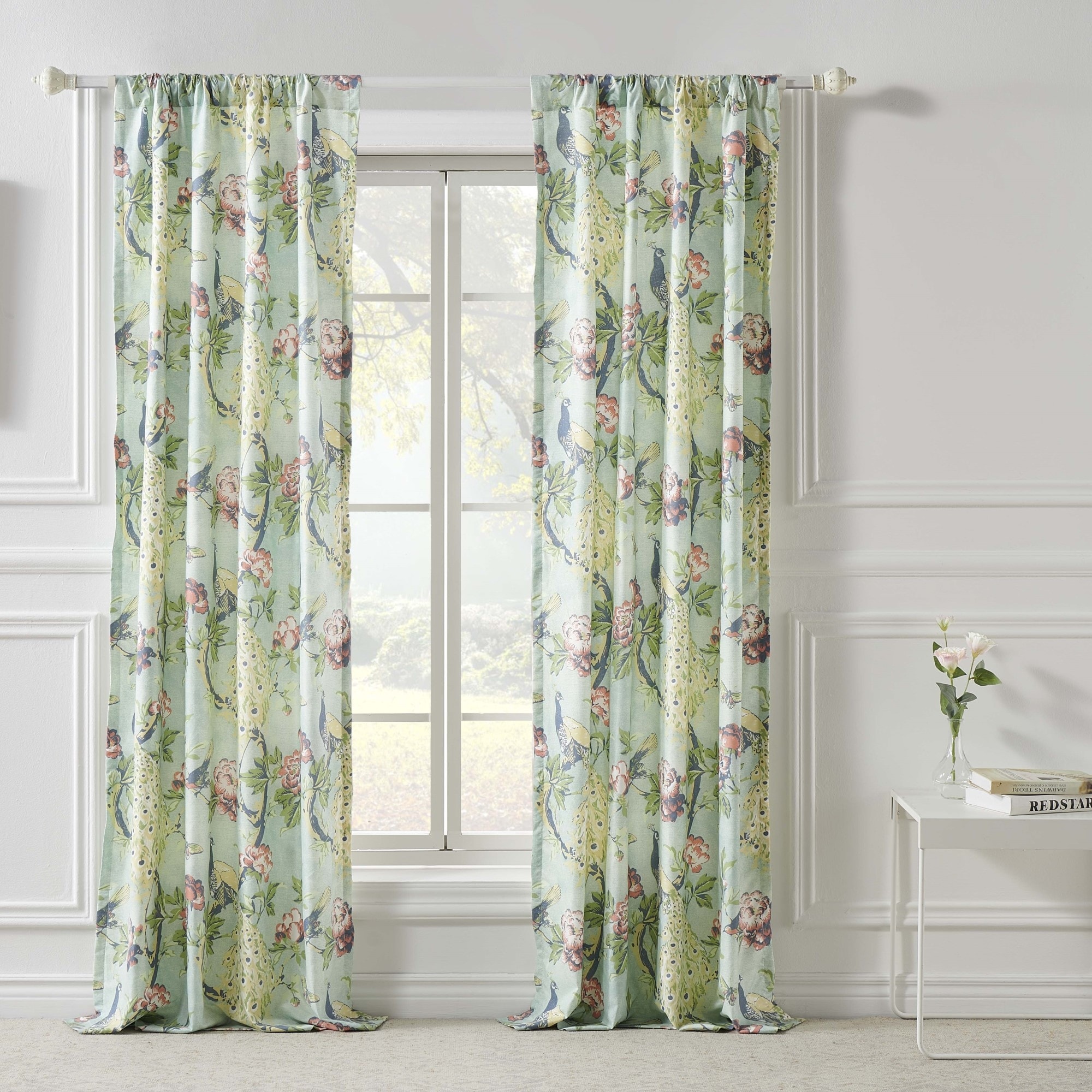 Greenland Home Fashions Pavona Peacock 84-inch Curtain Panels (Set of 2)