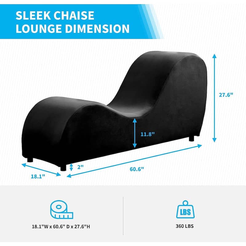 Mixoy Curved Chaise Lounge Yoga Chair for Stretching Relaxing Exercising - 60.6*18.1*27.6