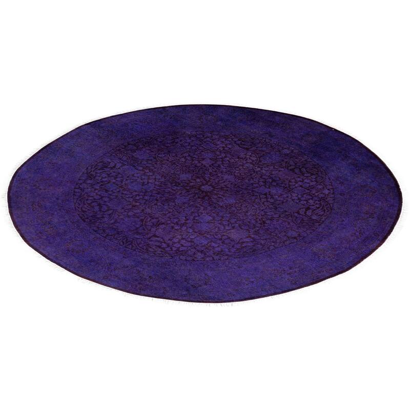 Overdyed One-of-a-Kind Hand-Knotted Area Rug - Purple - 6' 1" x 6' 1"