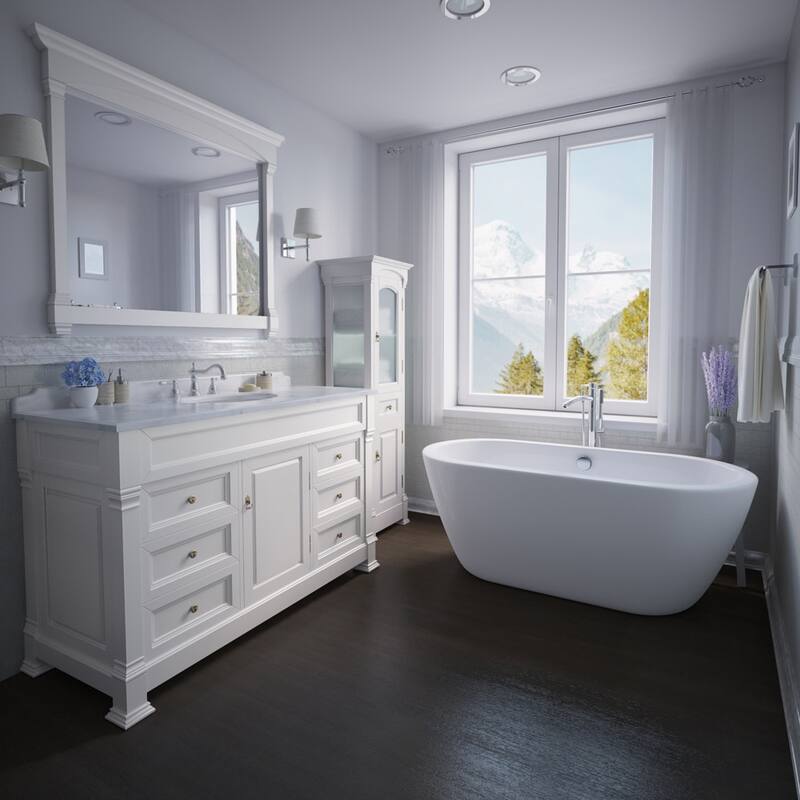 Wyndham Collection Taron Floor Mounted Tub Filler with Built-In