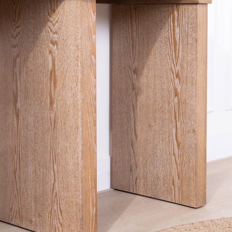 Rustic Archway Console Table 60 Inch Long Narrow Entryway Table with Decorative Arched Legs and Wood Finish