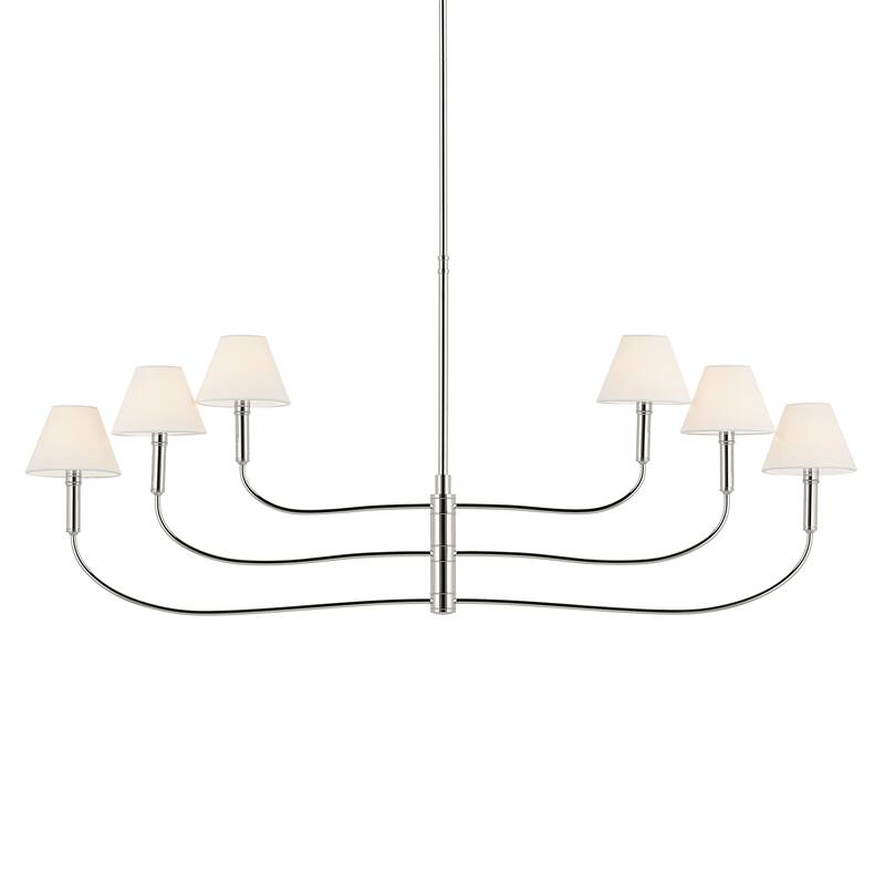Eadie 51.5 Inch 6 Light Chandelier in Polished Nickel