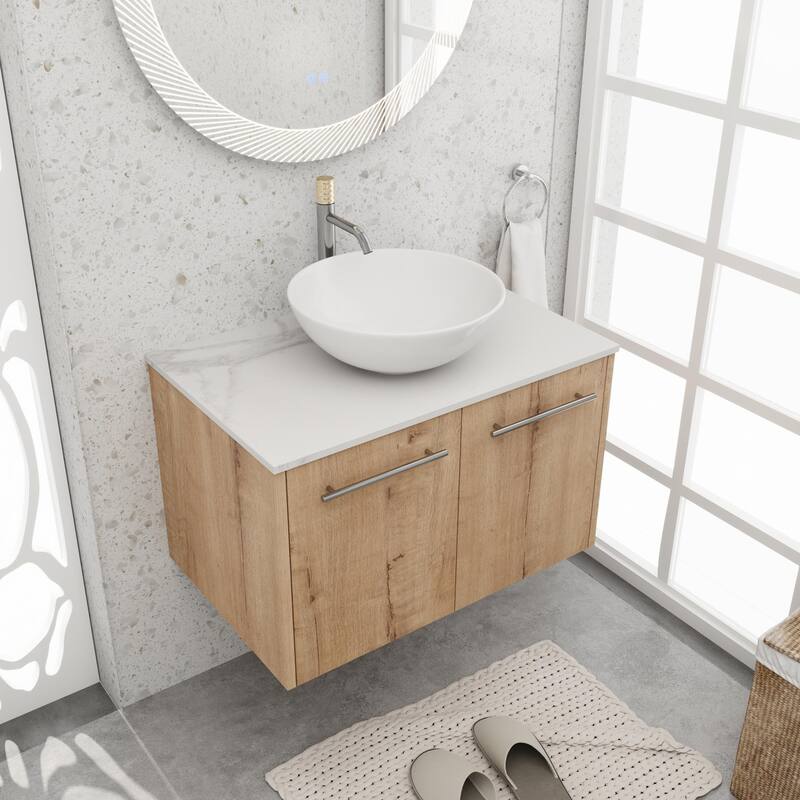 BNK 24"/30" Single Sink Bathroom Vanity with Soft Close Door, Modern Floating Vanity