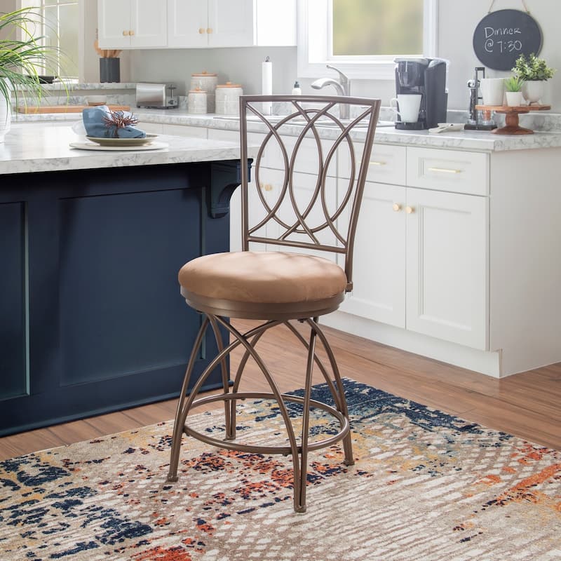Monaco Big & Tall Bronze Metal Swivel Counter Stool