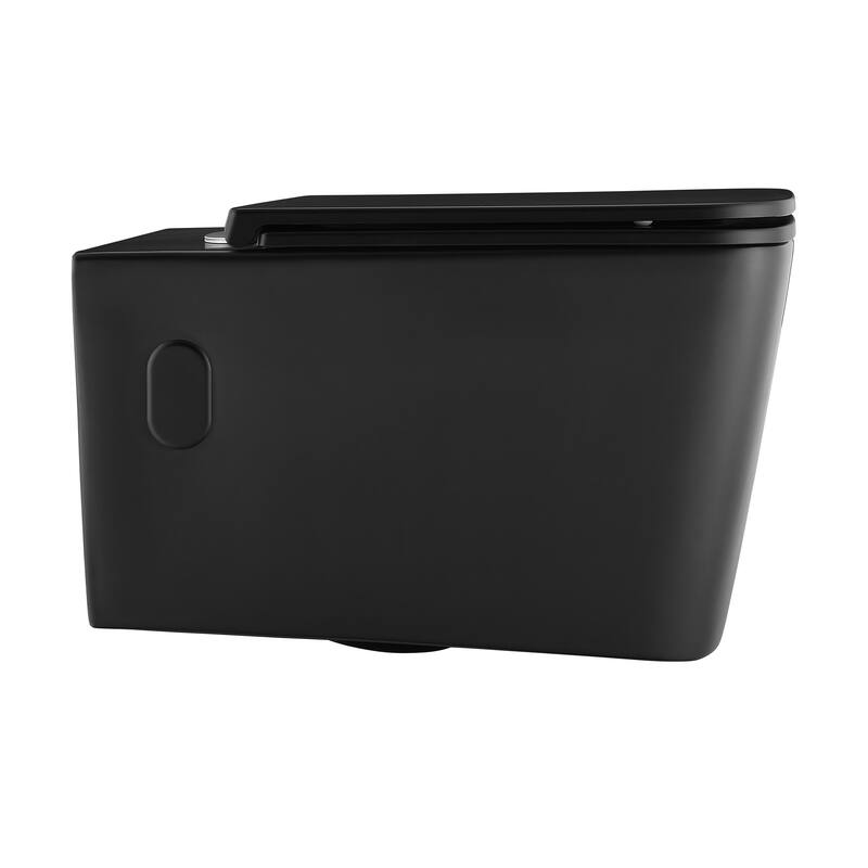 Bastille Wall Hung Toilet Bowl, Matte Black - 22.5" x 14" 14"