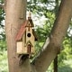 preview thumbnail 2 of 14, Glitzhome 12"H Rustic Distressed Wood Natural Birdhouse