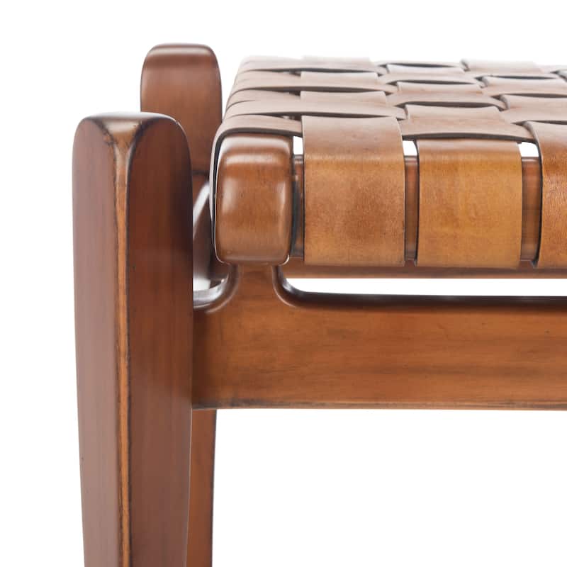 SAFAVIEH Couture Ciresila Leather Bench - 50.8" W x 16.5" D x 18.1" H - 51Wx17Dx18H