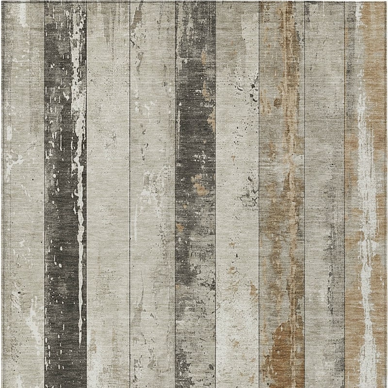 HomeRoots Striped Transitional Rectangle Outdoor Rug