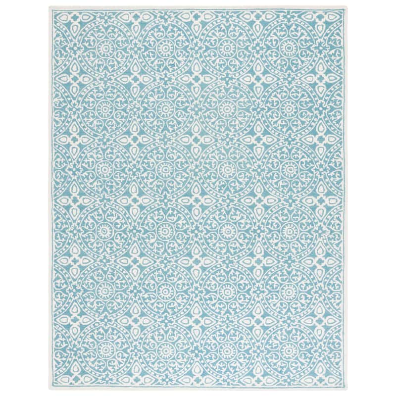 SAFAVIEH Handmade Metro Diantha French Country Wool Rug - 8' x 10' - Teal/Ivory