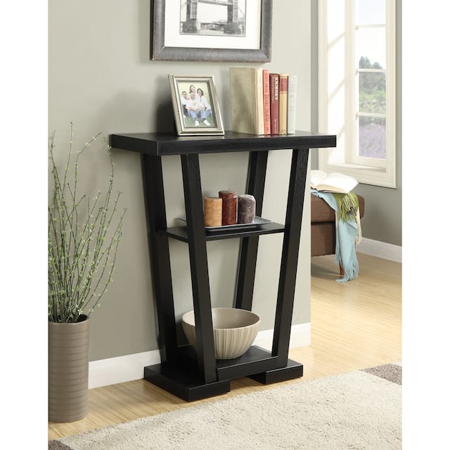 Copper Grove Helena V-shaped 3-tier Console Table - Black