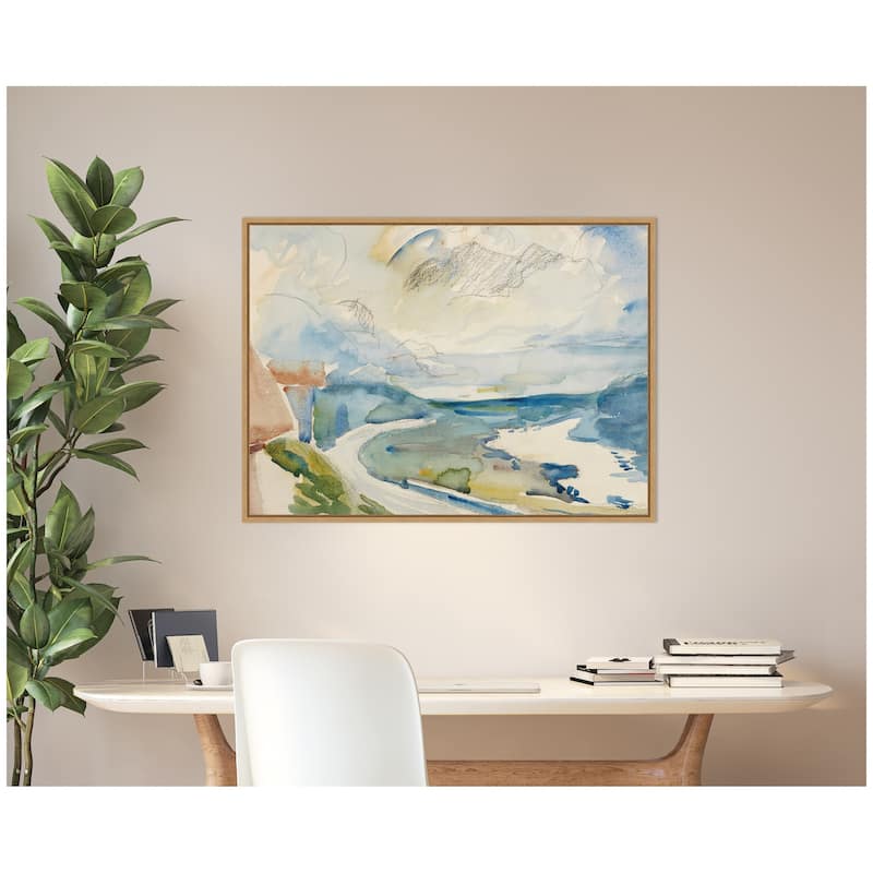 Kate and Laurel Morgen Bel Maloja no date Giovanni Giacometti by Nostalgia Prints Framed Canvas Wall Art Print